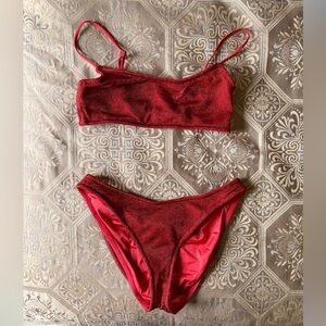 triangl swimwear Red Triangle Bikini Top